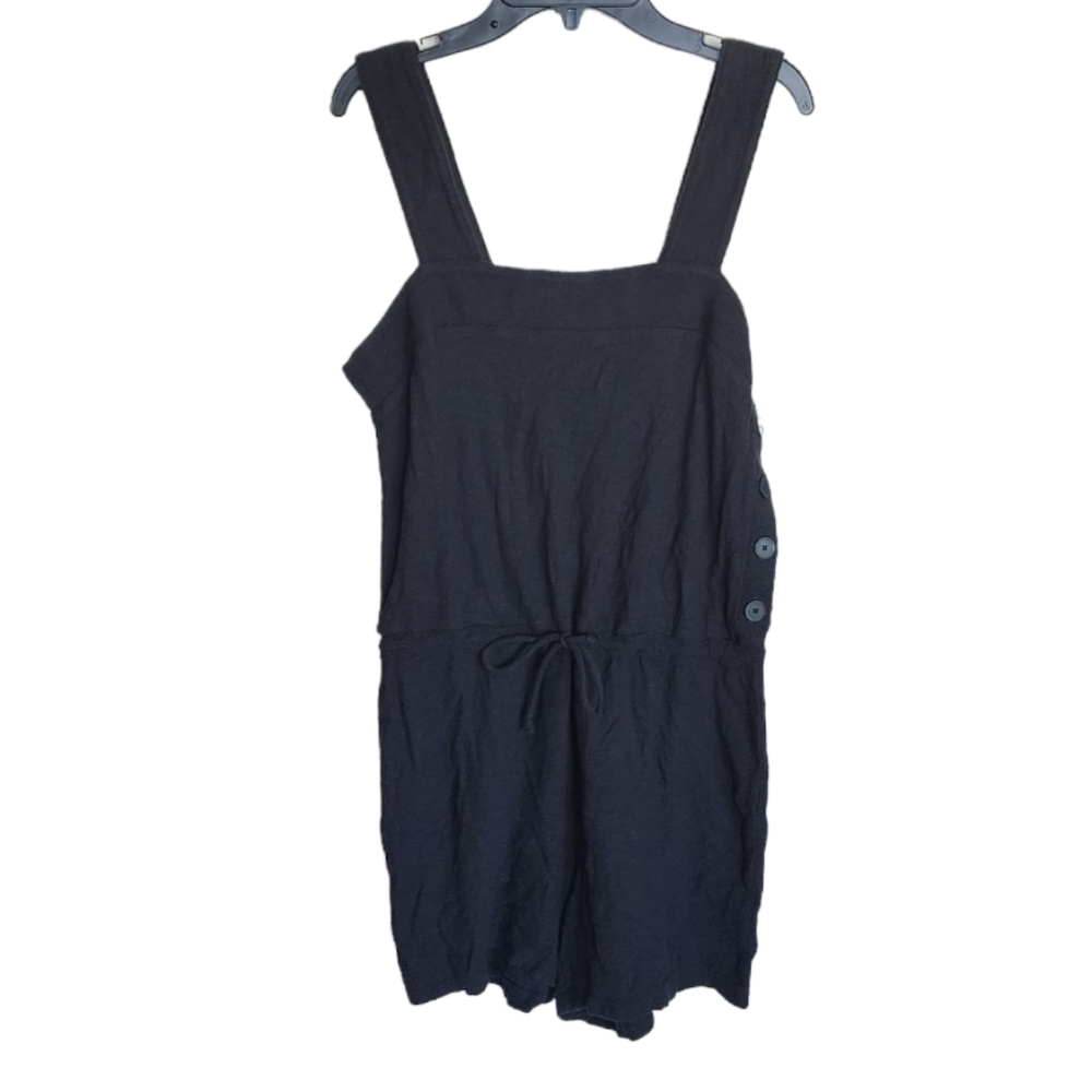 Madewell Side-Button Drawstring Romper G6164 - image 6